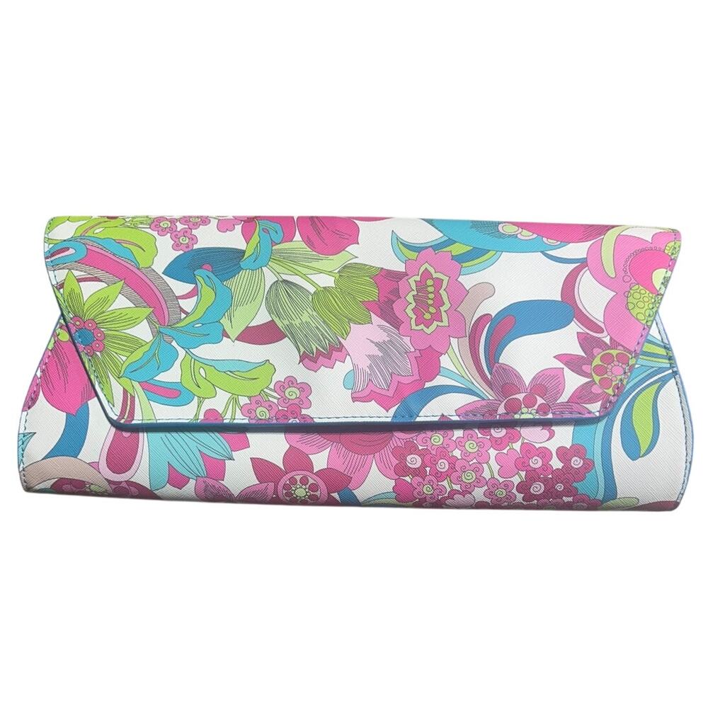Trina Turk floral clutch measures 12.5x6 nwot